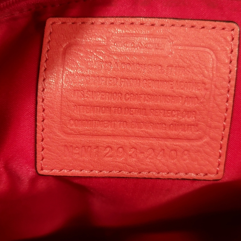 ​Coach Poppy Taylor East West Tote Pink Pebbled Leather Silver Chain 24083 - Picture 5 of 17